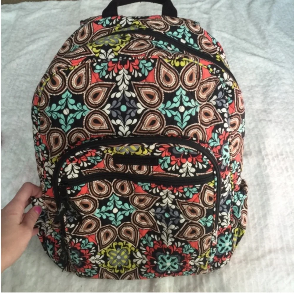VERA BRADLEY Sierra Floral Paisley Laptop Campus Backpack NWT